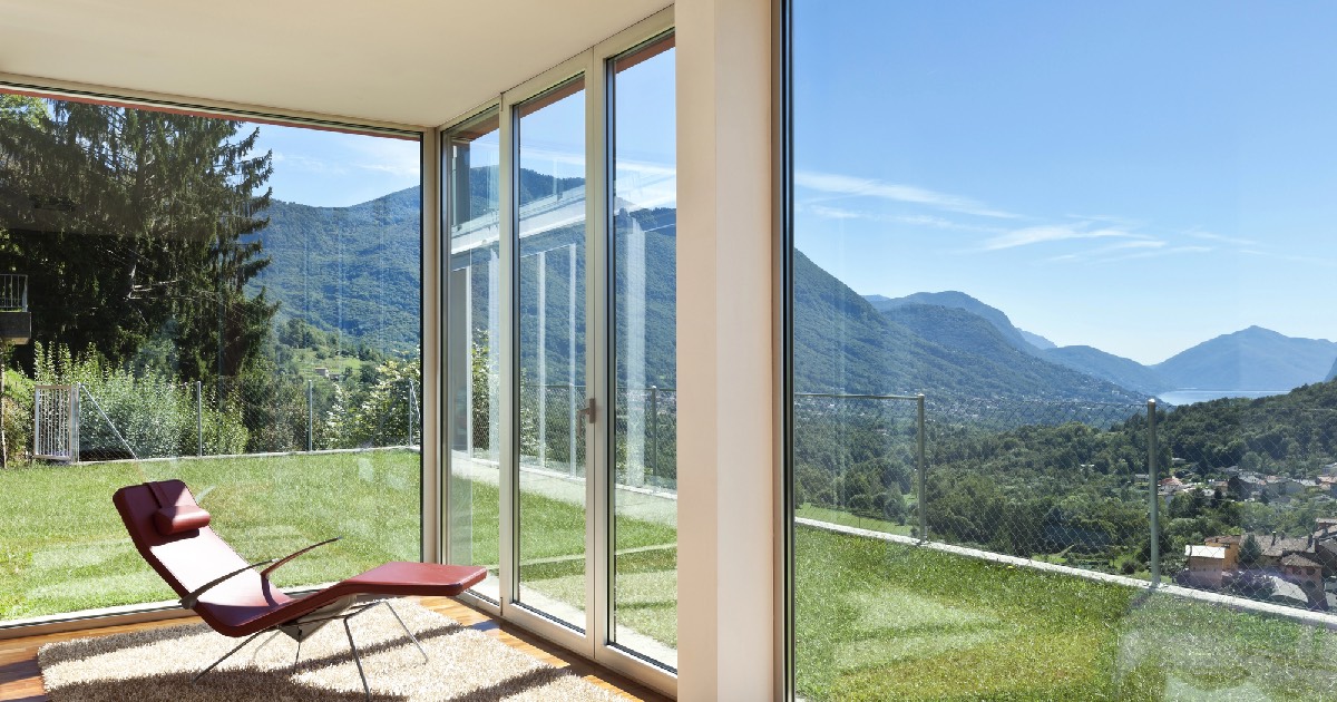 Sliding glass doors with beautiful views